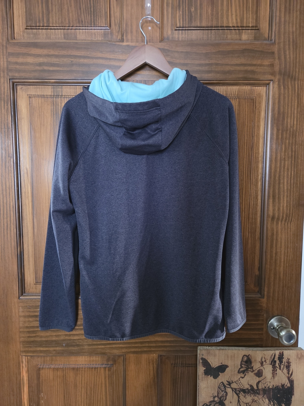 The North Face Charcoal Hoodie with Aqua Logo - Picture 2 of 10